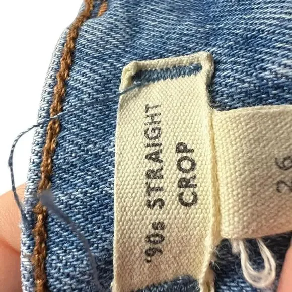 Madewell 90s Straight Crop Jeans Womens 26 Blue High Rise Medium Wash Stretch - Picture 7 of 7